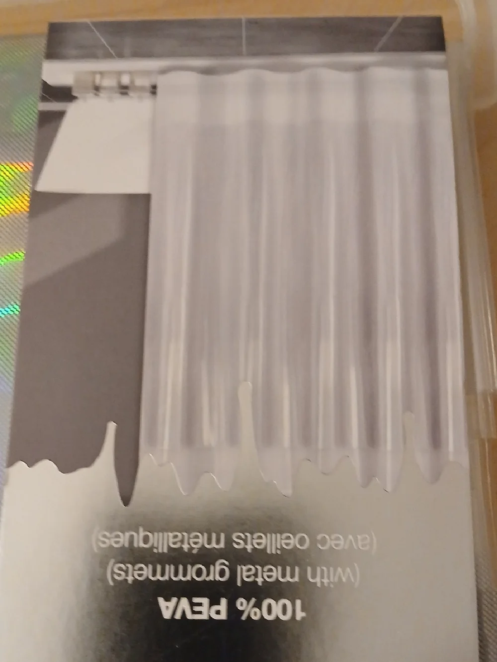 Kensie Holographic Diamond Shower Curtain - Silver
